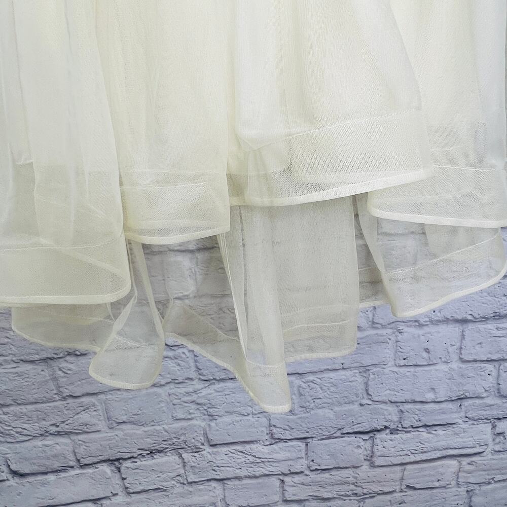 Sequin Hearts Juniors High Low Tulle Skirt Ivory White Layered Mini New Size 13 - Picture 3 of 9